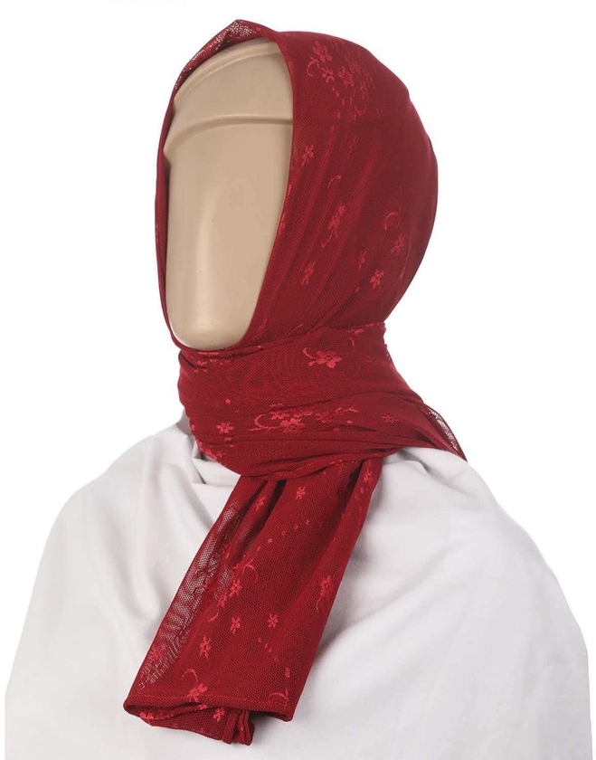 Get Comfort Scarf for Women, 180×85 cm - Dark Red with best offers | Raneen.com