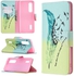 Oppo Find X2 Pro Case, Colorful Flip PU Leather Wallet Magnetic Phone Bag Cover - Free feather