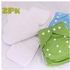 Fashion 2Pack Adjustable 0-3Yrs Baby Boy Reusable Plain Colored Diapers - Green