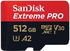 SanDisk Extreme Pro microSD UHS I Card 512GB for 4K Video on Smartphones, Action Cams & Drones 200MB/s Read, 140MB/s Write, Lifetime Warranty