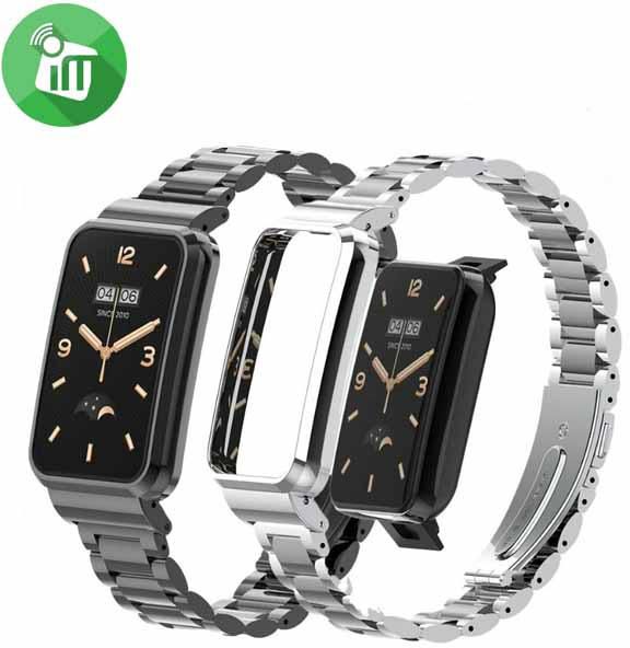 Stainless Steel T-Trees Band With Case Xiaomi Mi Smart Band 7 Pro