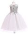 Princess Flower Sleeveless Maxi Dress Silver/White