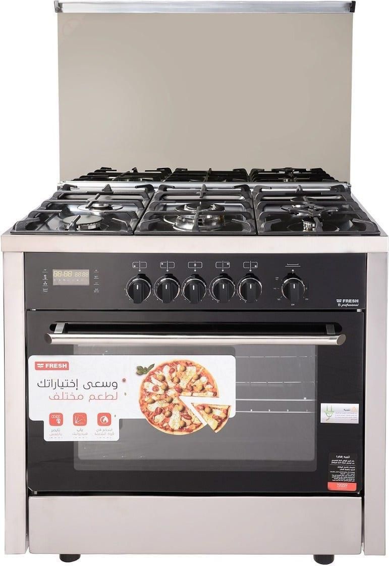 Get Fresh Professional Cooker, 5 Burners, 60 x 90 cm, Timer, Touch, Fan, Gas Separation, 12294 - Silver with best offers | Raneen.com