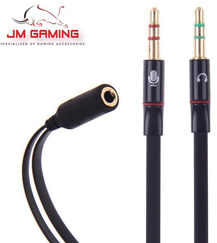 Jmgaming 2M1F 3.5mm Audio Splitter Cable Converter for Headphone