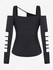 Gothic Cutout Strappy Ruched Buckle Open Shoulder Top - L | Us 12