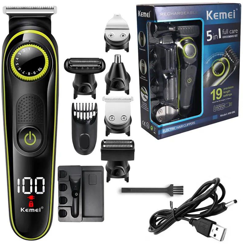 KM696 all in one hair trimmer for men adjustable beard trimmer shaver electric body groomer nose ear grooming