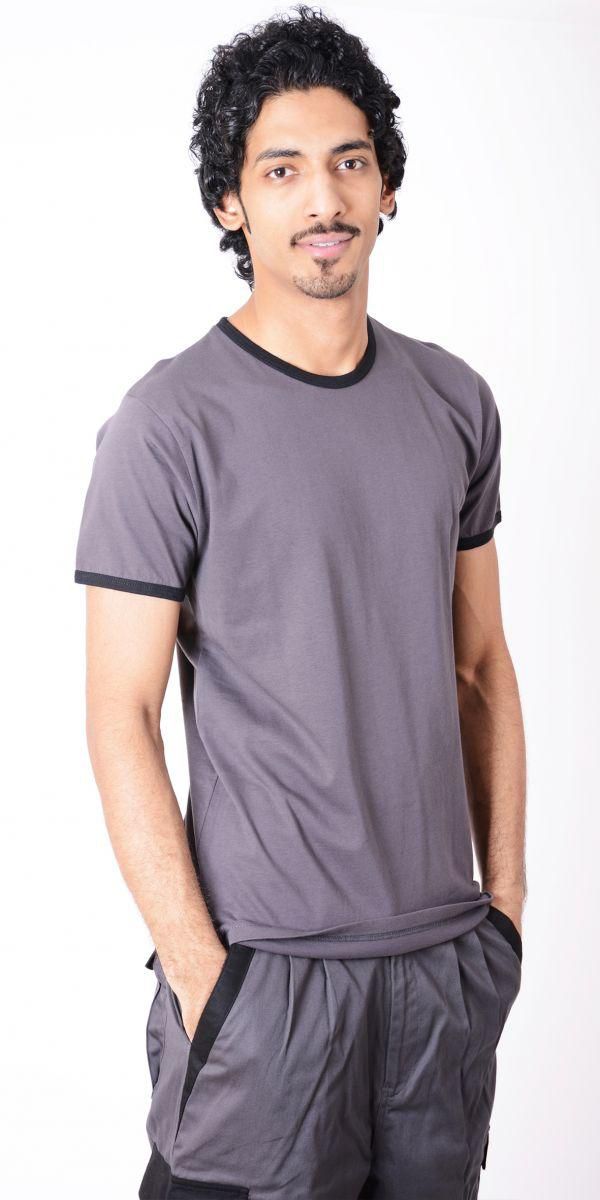 T-Shirt Cotton, Gray And Black, S, Tsco2702