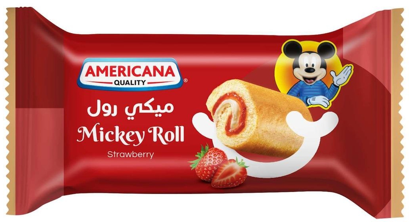 Americana Swiss Roll- Strawberry Mickey Mouse Edition 20g