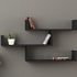 Modern Home Floating Shelf For Book And Decoration - 63x119x20 - Black