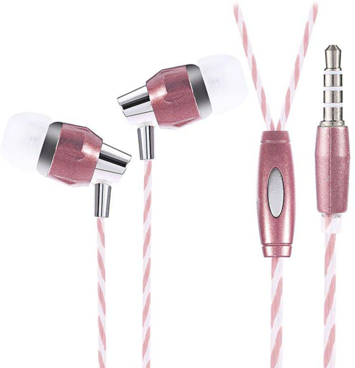 In-Ear Earphones With Mic Pink