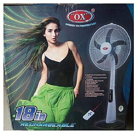 Ox OX Rechargeable Fan 18 Inches With Remote Control