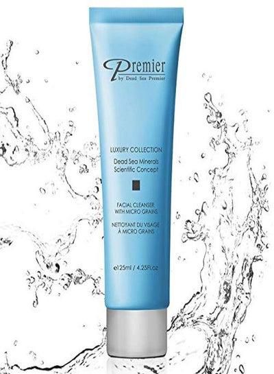 Premier Dead Sea Daily Facial Cleanser With Micro Grains, Cleanser Face Wash, Daily Use Skin Care, Nondrying, AntiAging Skin Care With Aloe Vera, Women And Men, Dermatologist Tested 4.2Fl Oz
