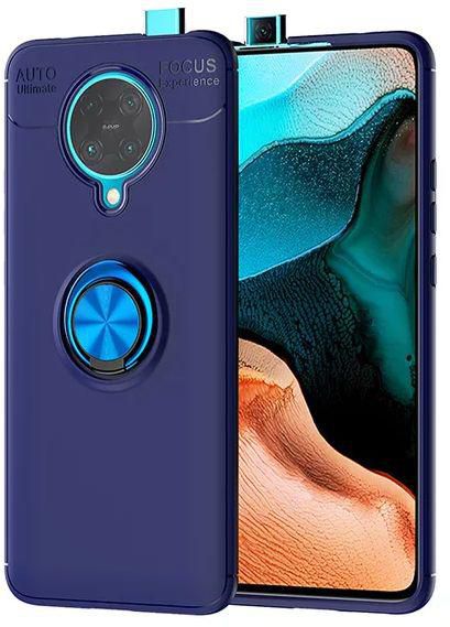 For xiaomi redmi k30 pro back case auto Focus Stand Car Holder Finger Ring Back Cover - Blue