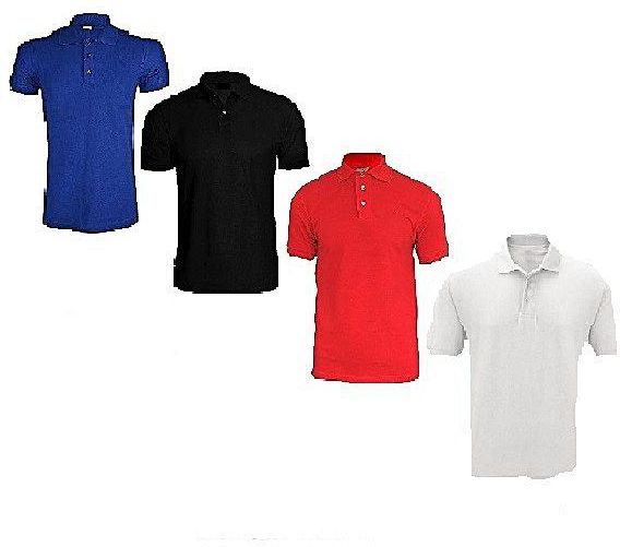 Men's Short Sleeve Polo T-shirt (4pcs) - Royal Blue, Black, Red And White