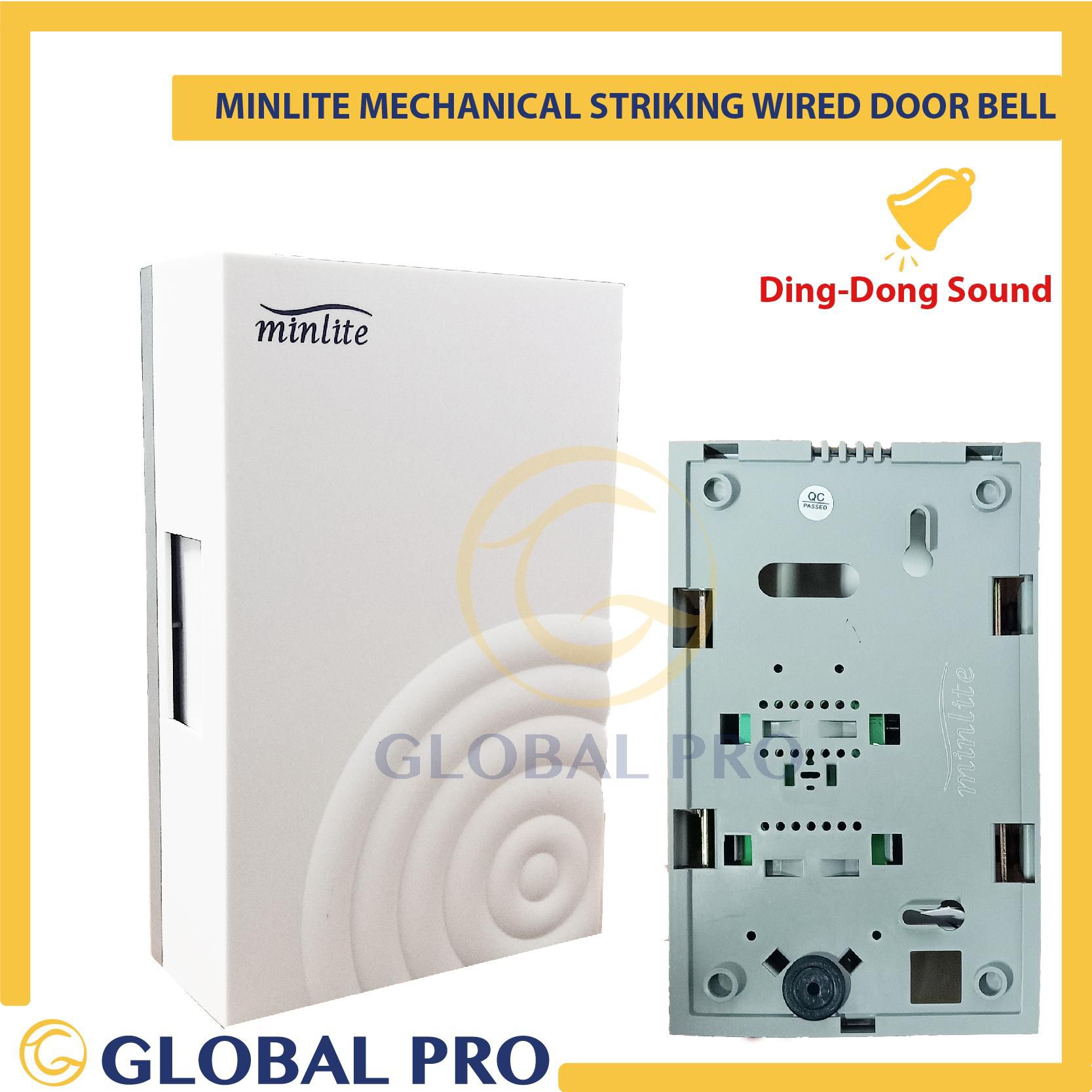 Globalproofficial Ding Dong Sound Minlite Mechanical Striking Wired Door Bell
