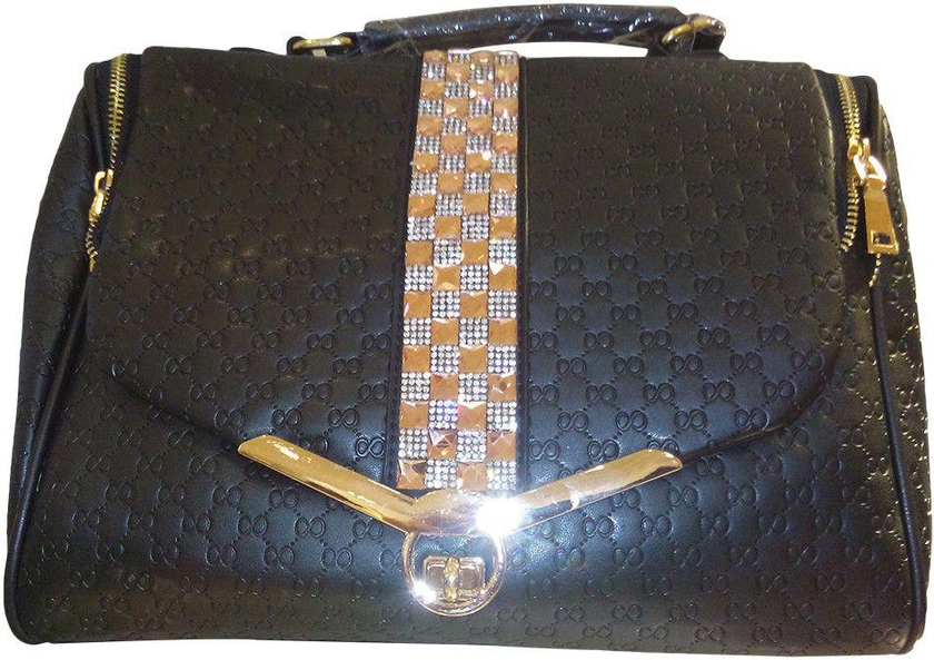 Hand Bag 21079 Top Handlers  For Women Black Leather
