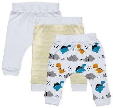 Baby Boys 3-Piece Cotton Diaper Pants Set White/Yellow/Blue