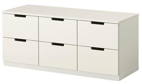 NORDLI Chest of 6 drawers, white
