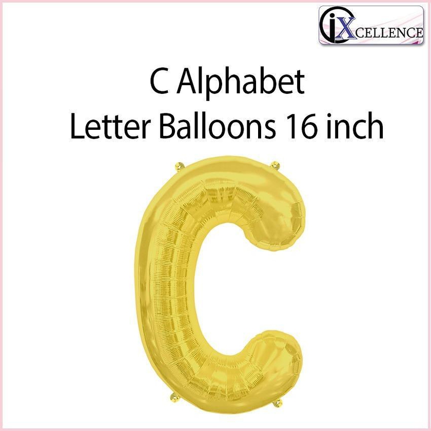 [IX] Alphabet C Letter Balloon 16 inch toys for girls (Gold)