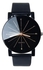Fashion 2 Men And Women Quartz Dial Clock Leather Wrist Watch Black