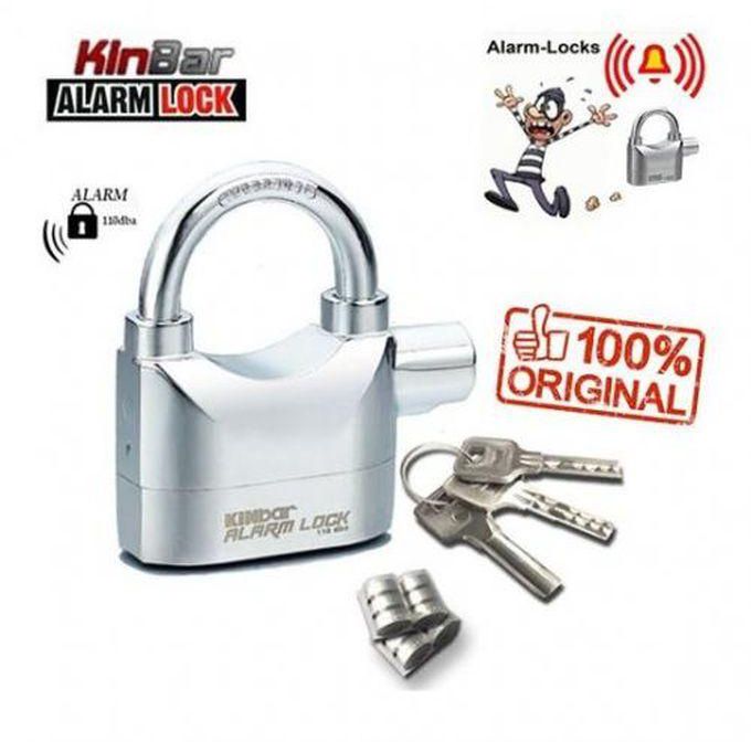 Kin Bar Security Alarm Padlock Lock (Big) Black