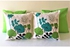 Modern Flowery Decorative Throw Pillow Cover- Aqua , Teal, Green
