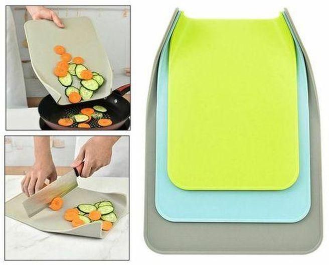 3 In 1 Chopping Board Pourer/Serving Tray Set Easy Grip/Non-Slip