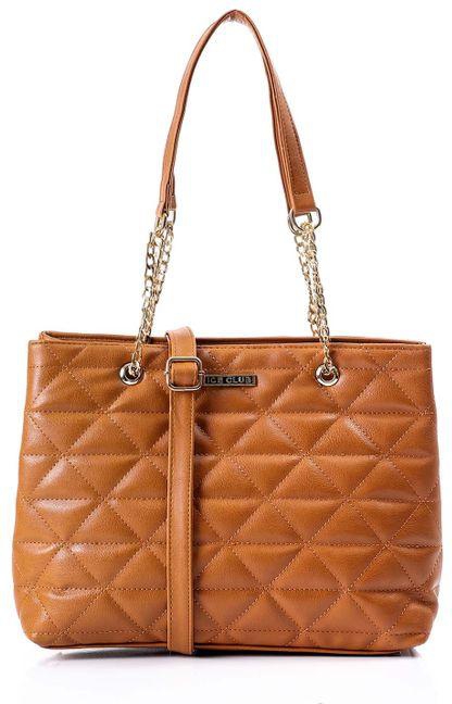 Ice Club Classic Quilted Leather Shoulder Bag - Camel