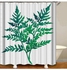 Leaf Printed Shower Curtain White/Green