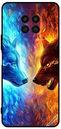 Protective Case Cover For Huawei Nova 8i Water And Fire Wolf Multicolour