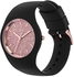 Ice-Watch - ICE glitter Black Rose-Gold - Women's wristwatch with leather strap