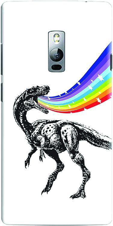 Stylizedd OnePlus 2 Slim Snap Case Cover Matte Finish - Rainbow Dino