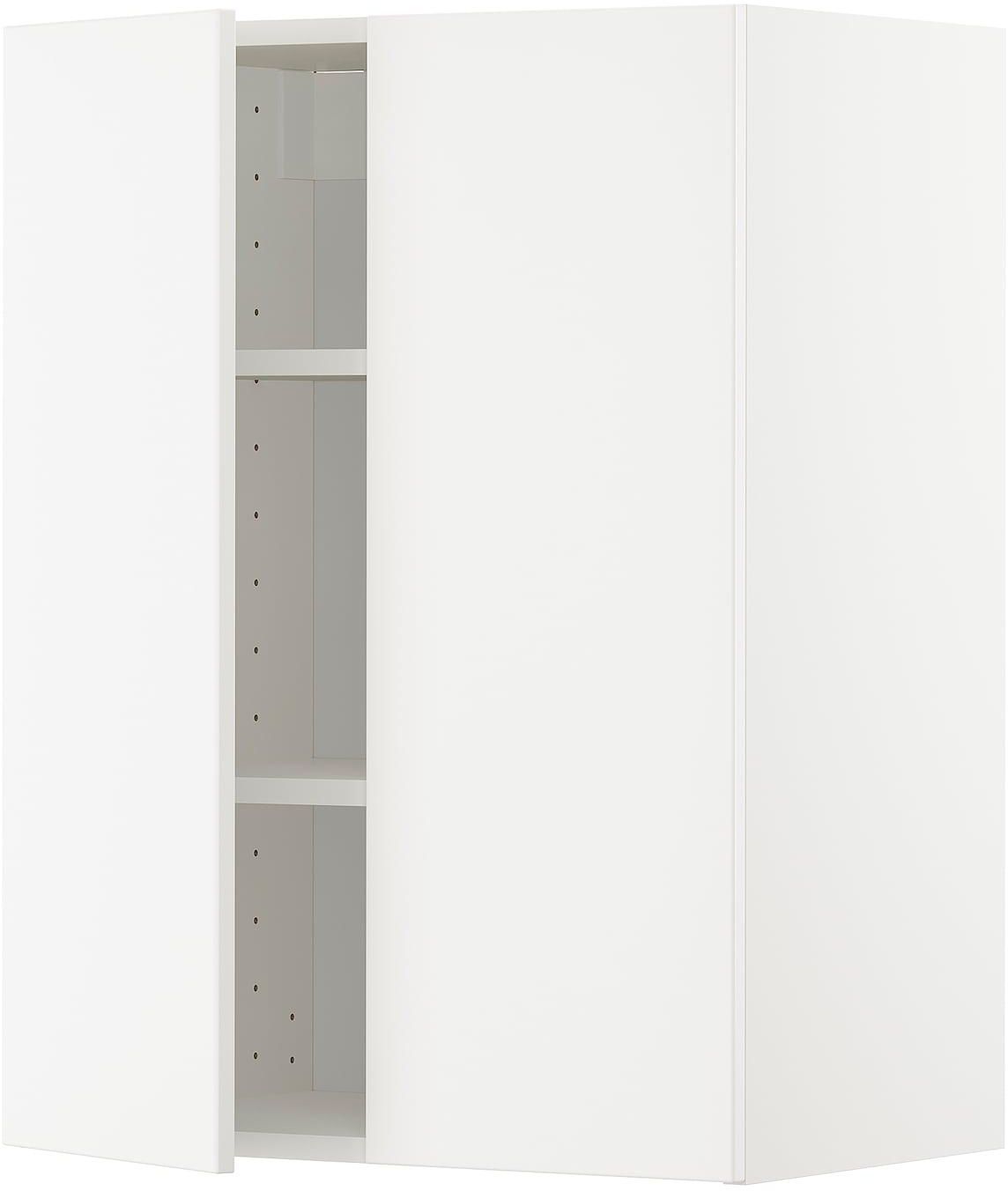 METOD Wall cabinet with shelves/2 doors - white/Veddinge white 60x80 cm