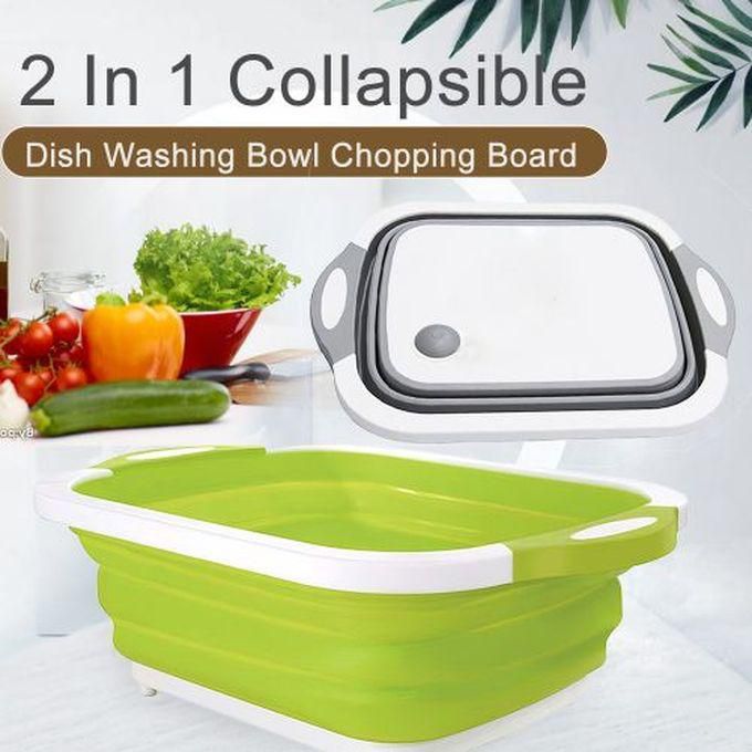 2 In 1 Collapsible Dish Washing Bowl Chopping Board