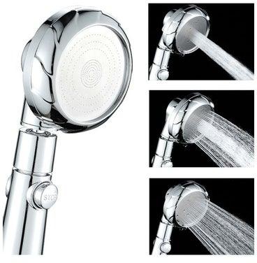 3-Spray Settings Shower Head with On/Off Pause Switch Silver 24 x 8 x 9cm