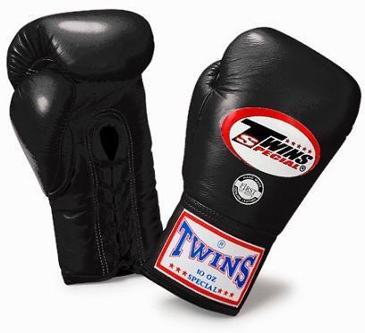 Twins Special Boxing Gloves Lace Up BGLL 1 Black