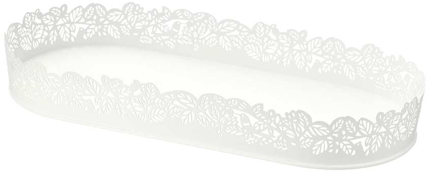 SAMVERKA Candle dish - oval white 35x15 cm