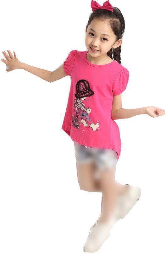 بلوزة بناتي زهرية اللون ذات مقاس مناسب 7 - 8 سنوات لطول 130 سم