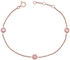 Peora Sterling Silver Rhodium Rosy Glam Drops Cubic Zirconia Bracelet