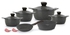 14Piecse Cookware Set Pot 18 - 20 - 24 - 28 - Frying pan 24 - Tray 26 + 4 silicone hot pot holder-Grey