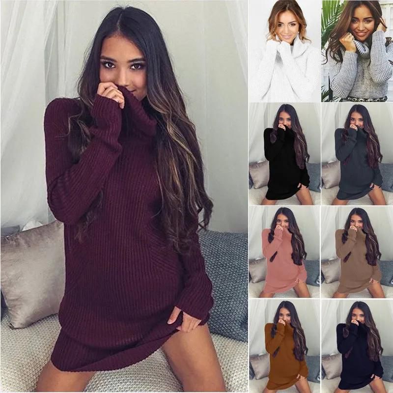 New Fashion Sweater Women's High Collar Long-sleeved Outdoor Casual Sweater