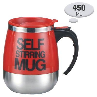 450ml Stainless Steel Inner Automatic Mixing Self Stirring Mug Red 14.5*10.5*14cm