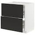 METOD / MAXIMERA Base cab f hob/2 fronts/3 drawers, white/Voxtorp high-gloss/white, 80x60 cm - IKEA