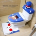 Generic 3 PCS Christmas Xmas Decoration Snowman Toilet Seat Cover Rug Bathroom Mat Set Blue
