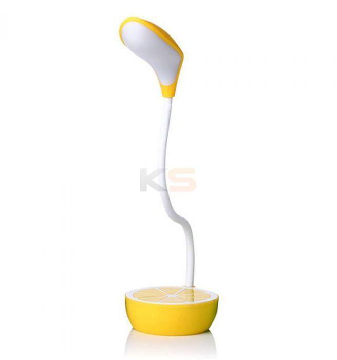 Lemon Shaped Rechargeable Touch Sensor Dimmable 360 Degree Rotation Desk Night LED Lamp Yellow