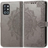 For OnePlus 9R Mandala Flower Leather Case Three Card Slots