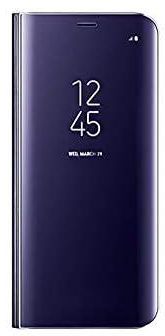 For Oppo Reno 5 View Mirror Stand Case without sensor and not smart - purple