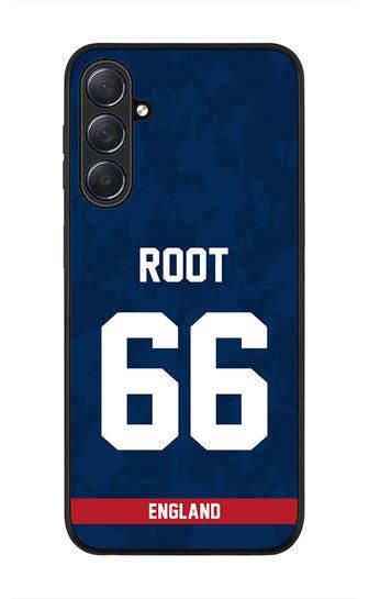 Cover for Samsung Galaxy M54 5G Case, Rugged Black Slim Fit Soft Flexible Thin Protective Phone Cases - Player Name - Joe Root, Jersey Number- 66