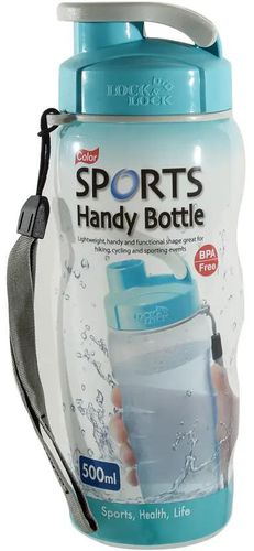 Lock & Lock Plastic Sports Bottle (500 ml, Blue)