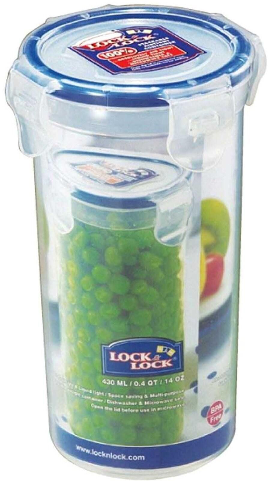 Lock &amp; Lock Classic Round Food Container Clear/Blue 430ml